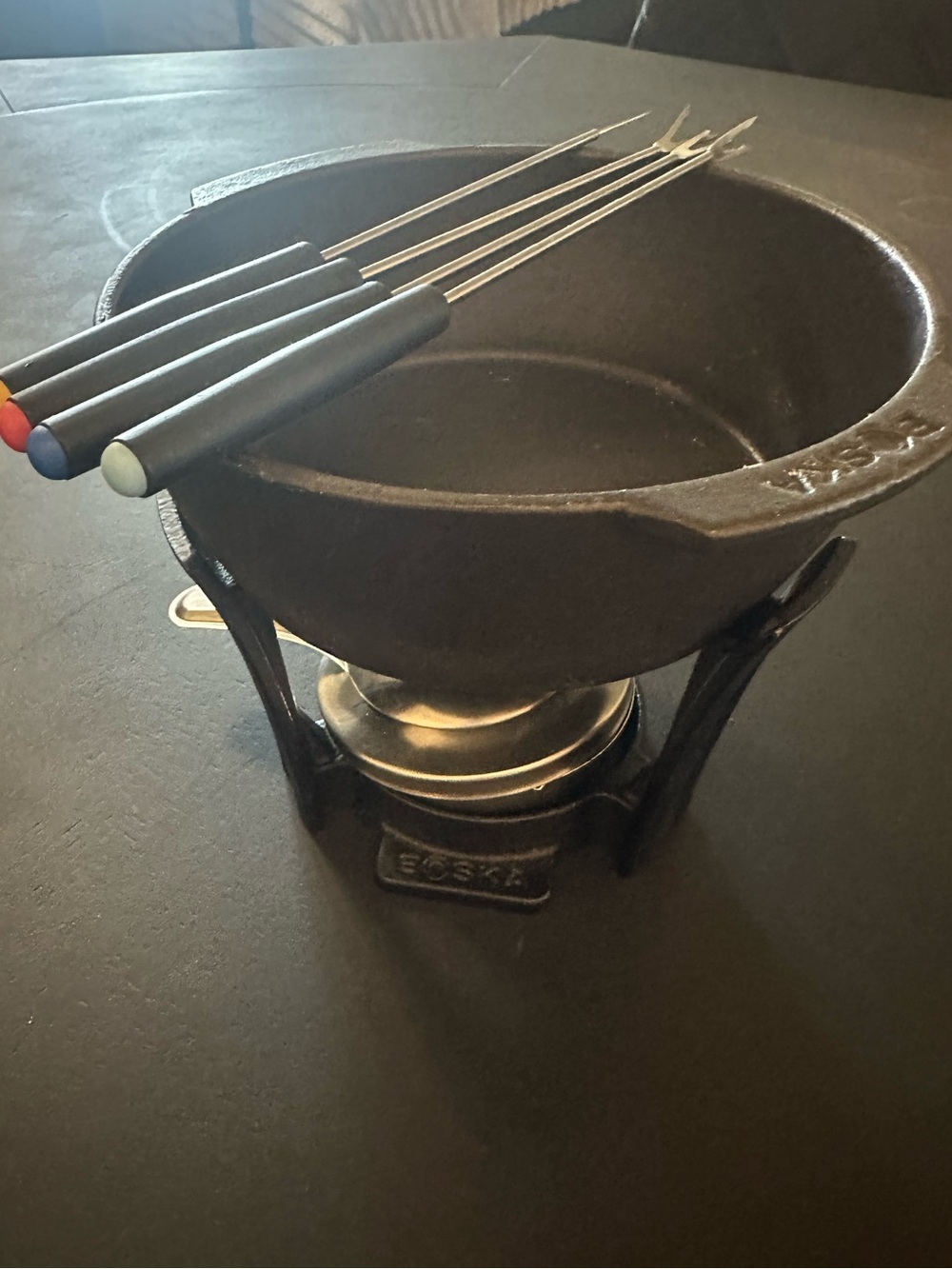 BOSKA Party Pro Cast Iron Cheese Fondue Set - Never Used!